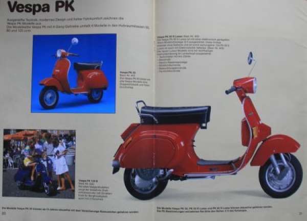 Vespa Fahrzeuge und Zubehör Modelprogramm 1985 Motorradprospekt (9147)